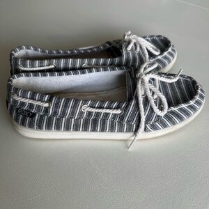 Roxy Blue Denim and White Striped Casual Shoes
